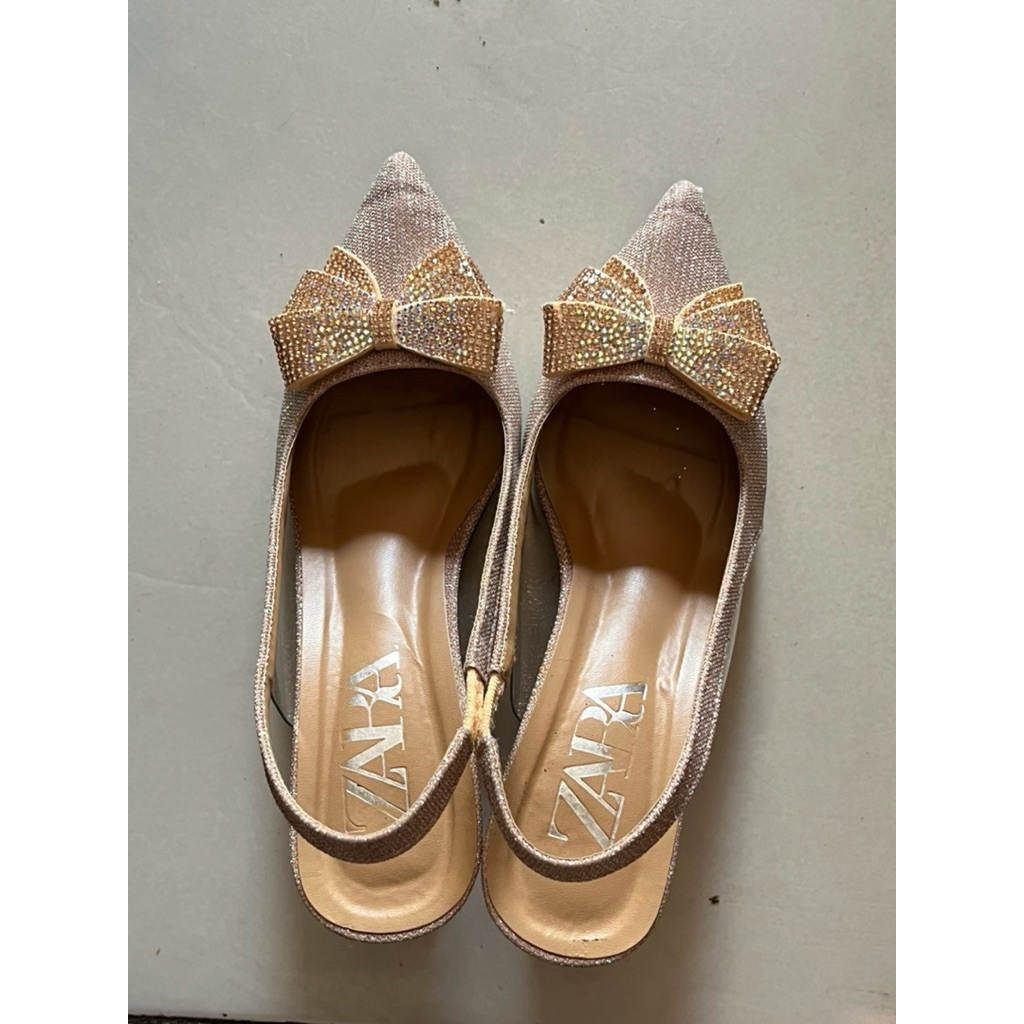 preloved heels zara pink glitter uk 36