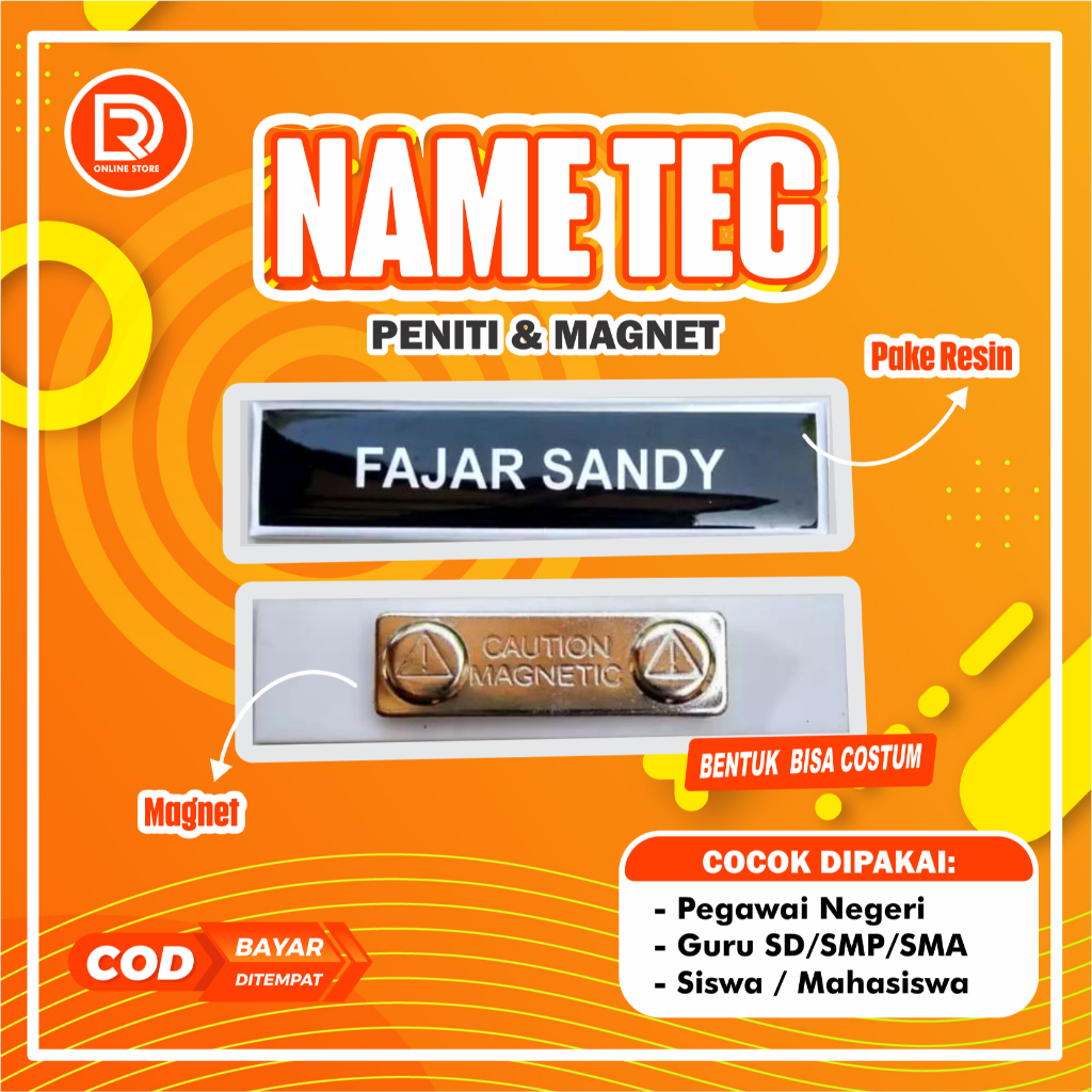 

Nama Dada Magnet & Peniti Papan Nama Magnet Akrilik Resin Glasss