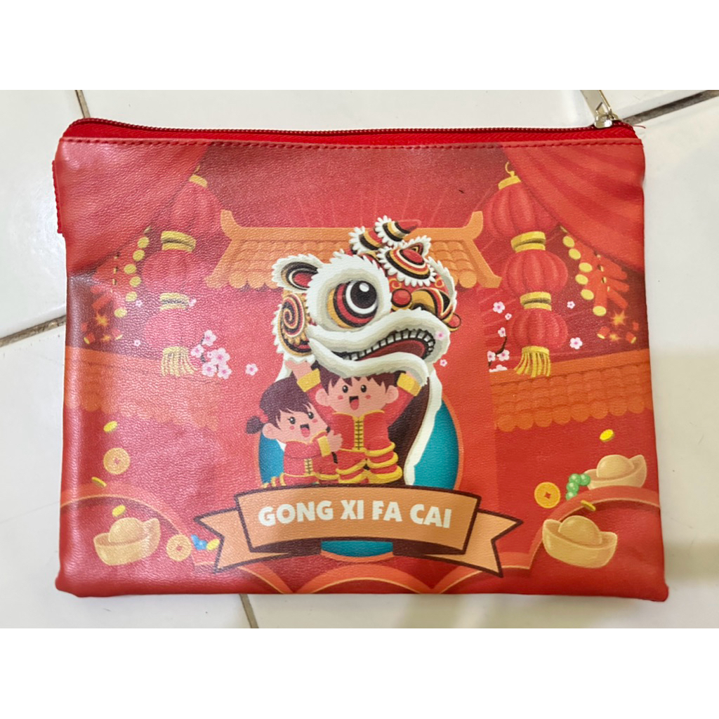 

Pouch / Kotak Pensil / Dompet Mini / Angpao Kain HAPPY CHINESE NEW YEAR / GONG XI FA CAI