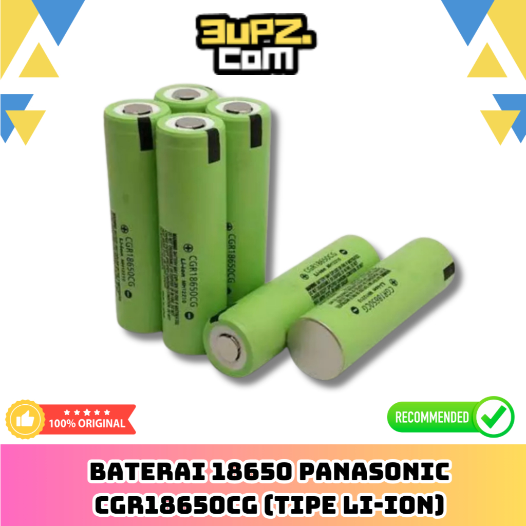 Baterai 18650 Panasonic CGR18650CG (tipe Li-ion)