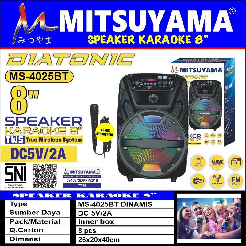 Speaker Bluetooth Meeting Portable Mitsuyama 8Inch MS-4025BT Diatonic