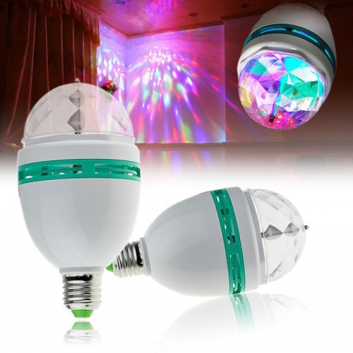 Lampu Disko LED GSE V-8888 Warna Warni Putar Otomatis, Tanpa Sensor
