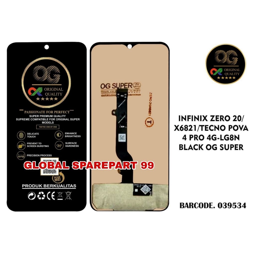 LCD INFINIX ZERO 20 X6821 / TECNO POVA 4 PRO 4G LG8N OG SUPER