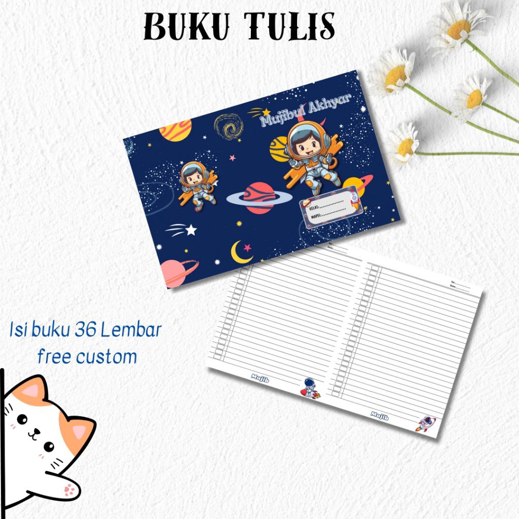 

Buku Tulis costum/kostum ukuran standar