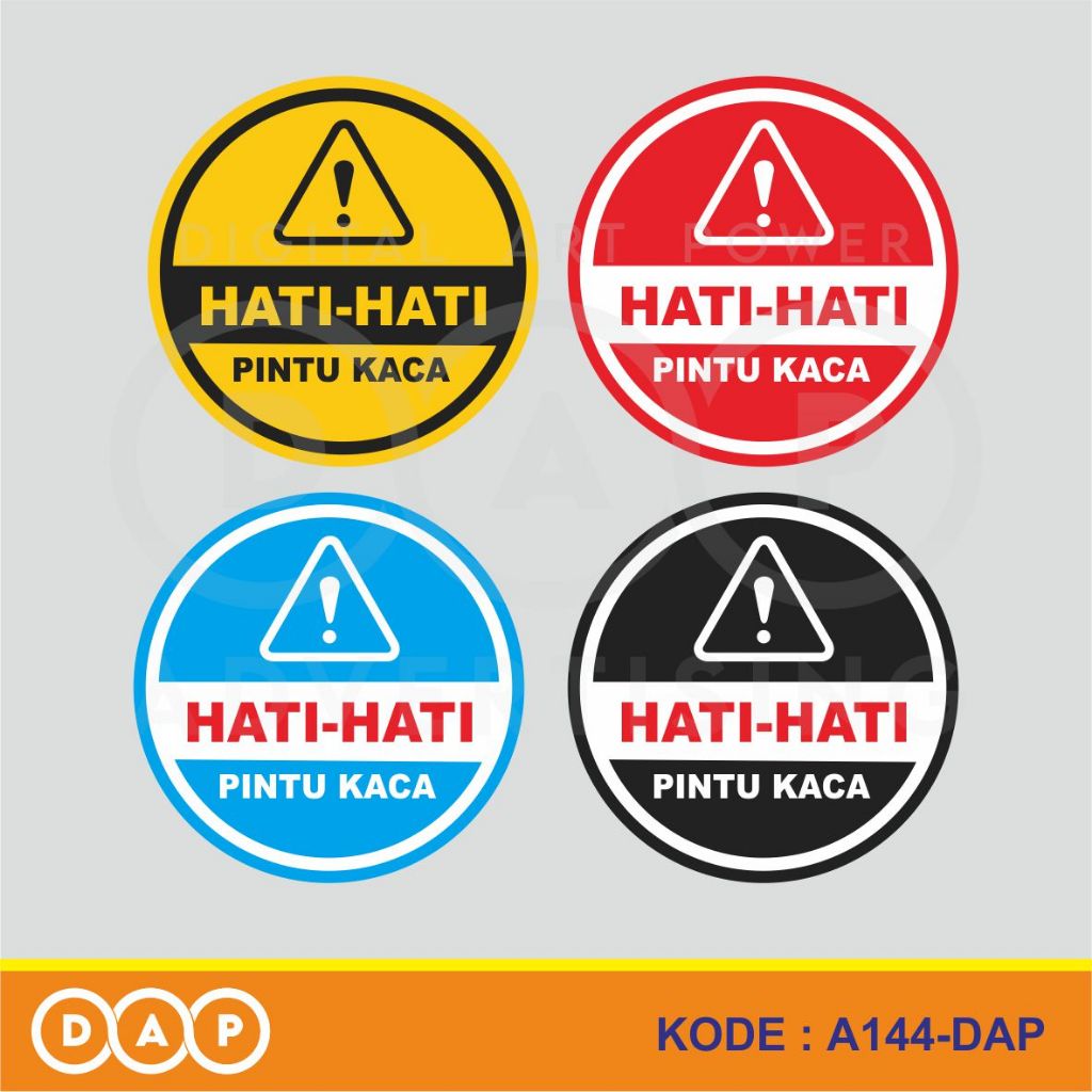 

A144 - Acrylic Sign, Stiker Akrilik Hati-Hati Pintu Kaca, Tahan Air, Termurah, dan Bisa Custom