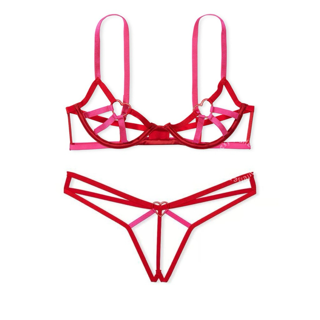 Victoria Secret Heartware Open-Cup Strappy Demi Bra Size S 11237866