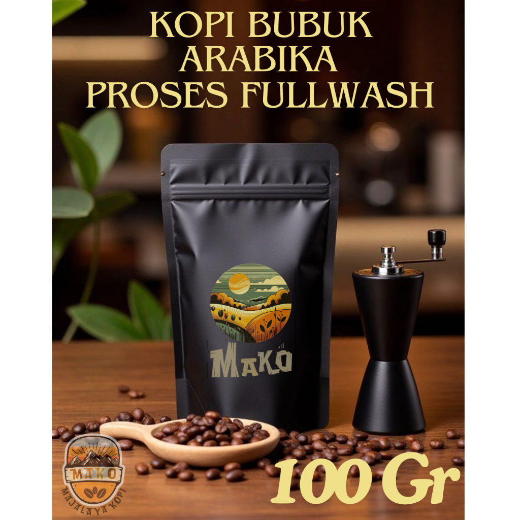 

Mako - Coffee Bean Arabica Kopi Arabika Biji Bubuk Proses Fullwash Arabika Ciwidey Mix 100Gr