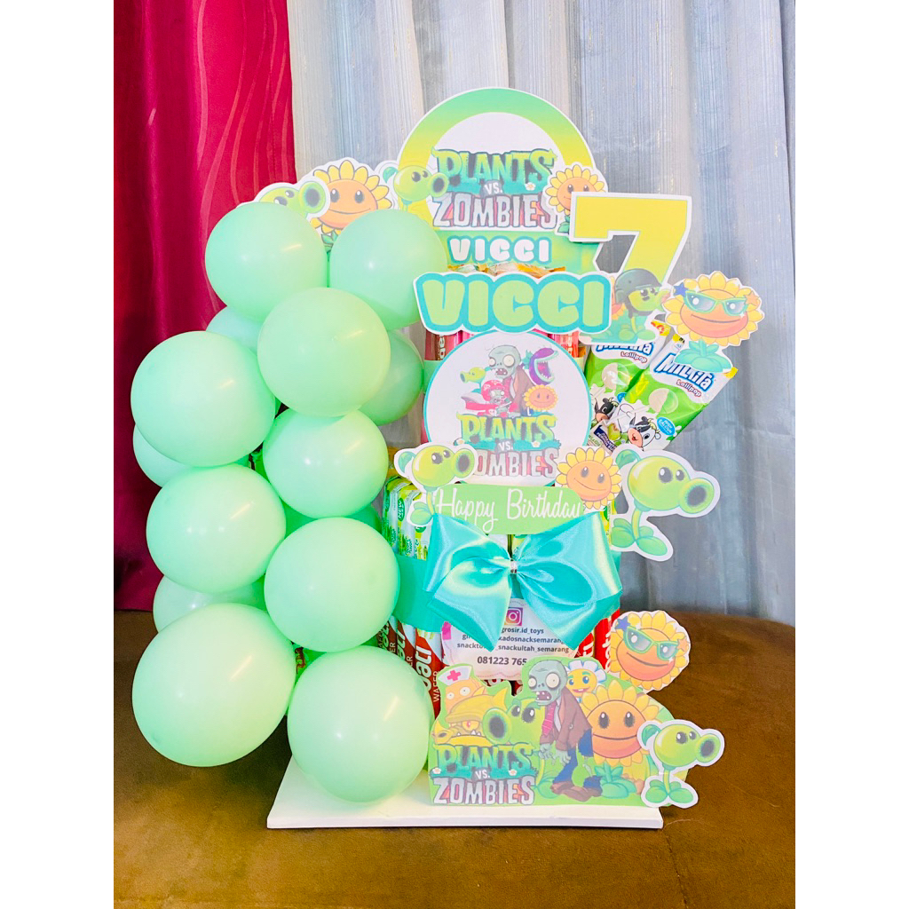 

Ready snack tower balon cake snackk hampers ulang tahun anak