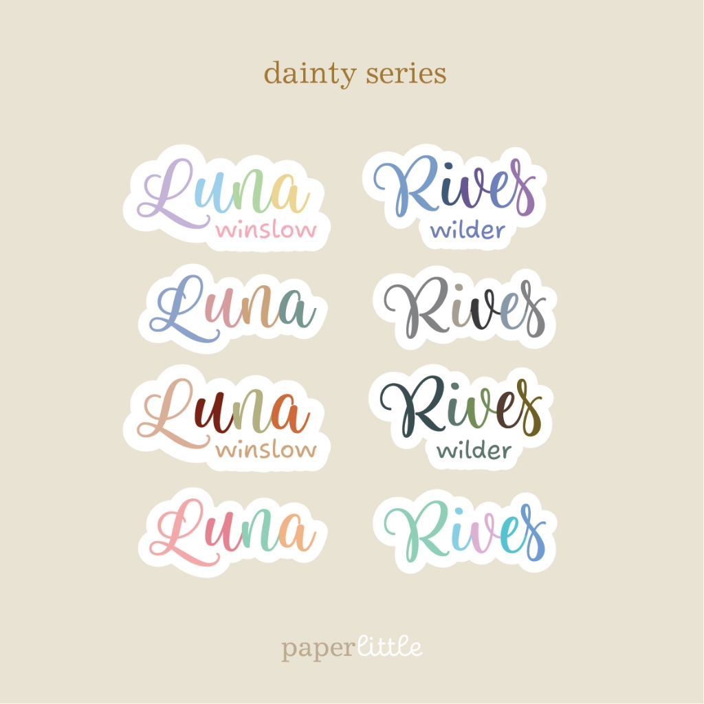 

Paperlittle / Dainty / Stiker nama waterproof label nama custom sticker dewasa anak