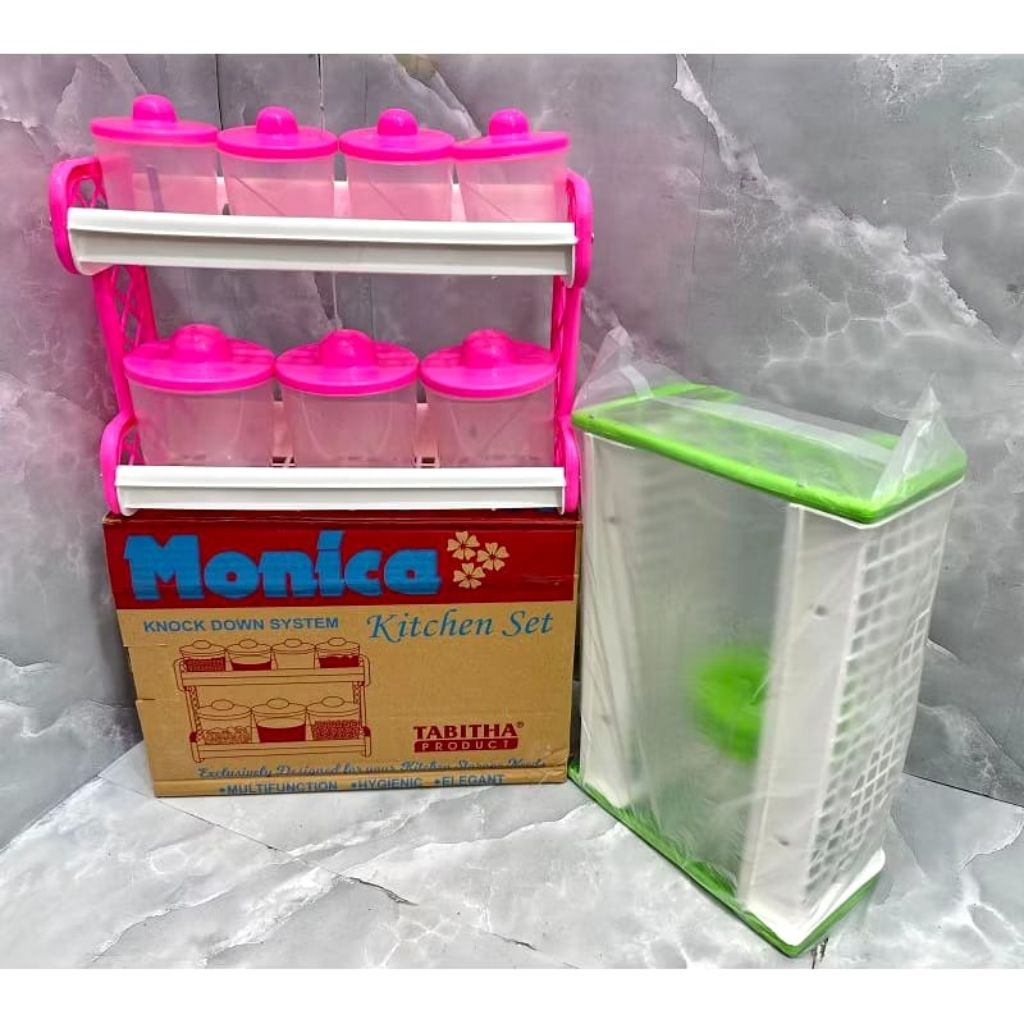 Wadah Bumbu Monica – Kitchen Set dengan Rak