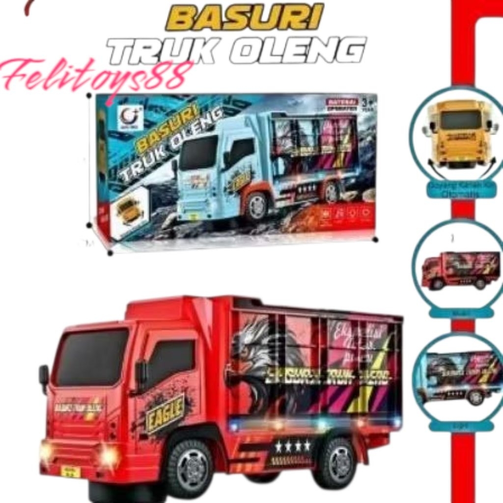 Mainan Mobil TRUCK Basuri Oleng Musik/truck jalan Oleng batrai
