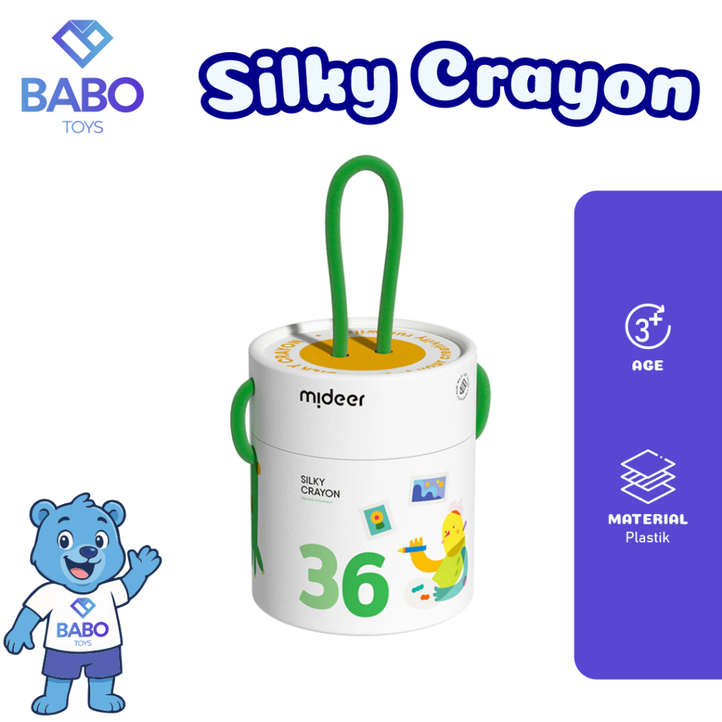 

Mideer Krayon Silky isi 24 / 36 pcs - Easy Clean yang Mudah Dibersihkan & Mudah Dihapus | Drawing Crayon, Mainan Anak