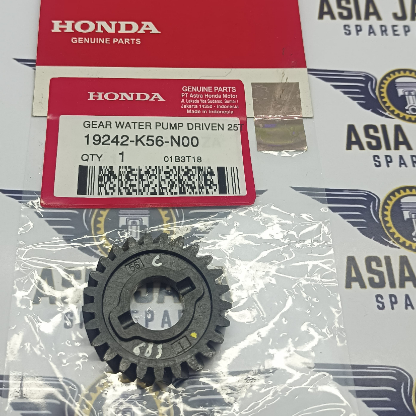 19242-K56-N00 Gigi Pompa Water Pump Radiator Gear Water Pump Driven 25T CB 150R, Sonic 150, Supra GT