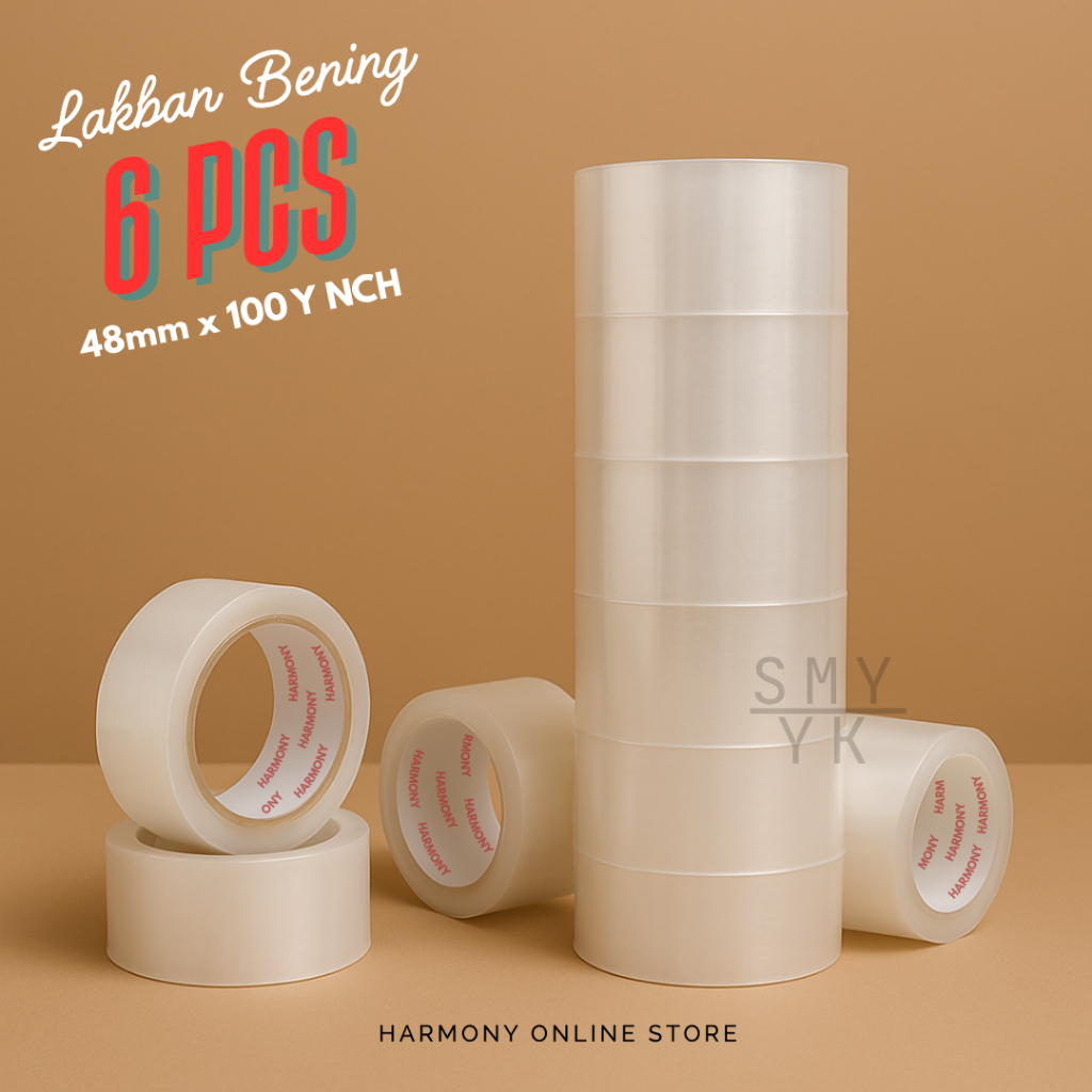 

6 PCS Lakban Bening 100 YARD NCH x 48mm Ukuran Sama Plek Panjang x Lebar Nachi Daimaru - Paket 1 SLOP Lakban Bening Ukuran Nachi 100 yard Ungu - Lakban Bening 2 Inch x 100Y Nachi - Lakban Packing 48mm x 100 Yard Nachi - Lakban Dua In Putih Murah Pabrik