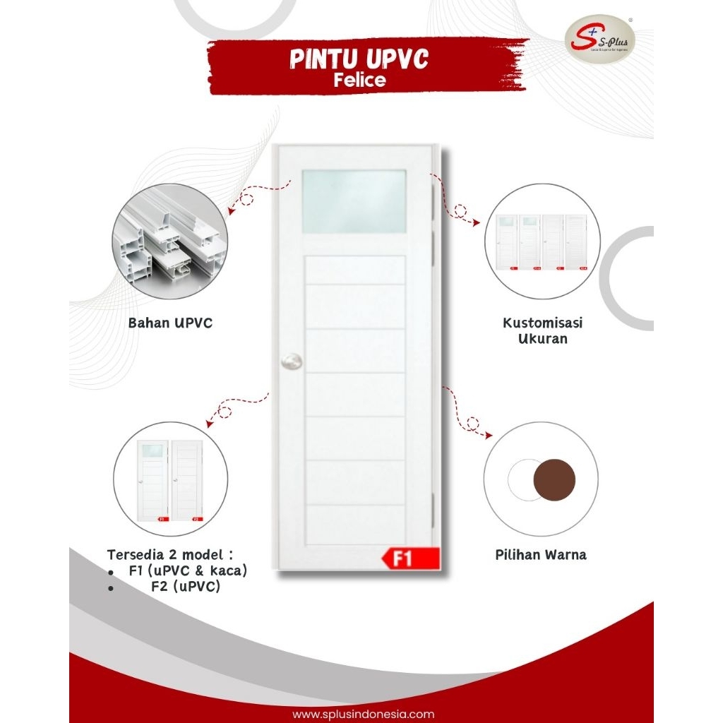 Pintu kamar mandi uPVC SPLUS / S-PLUS FELICE