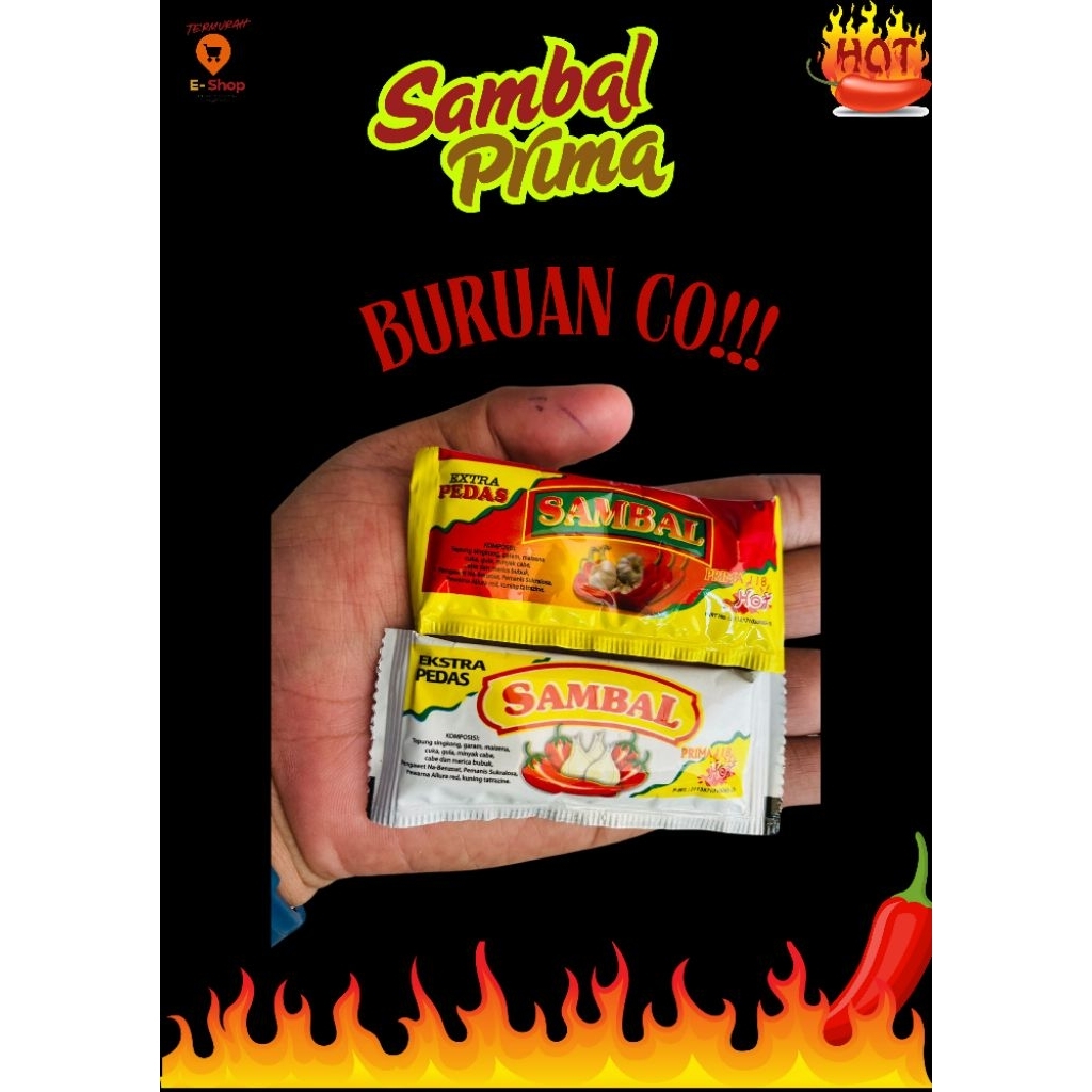 

Saos Sambal Prima 1 Ball isi 500 pcs per @ pcs 9 gram