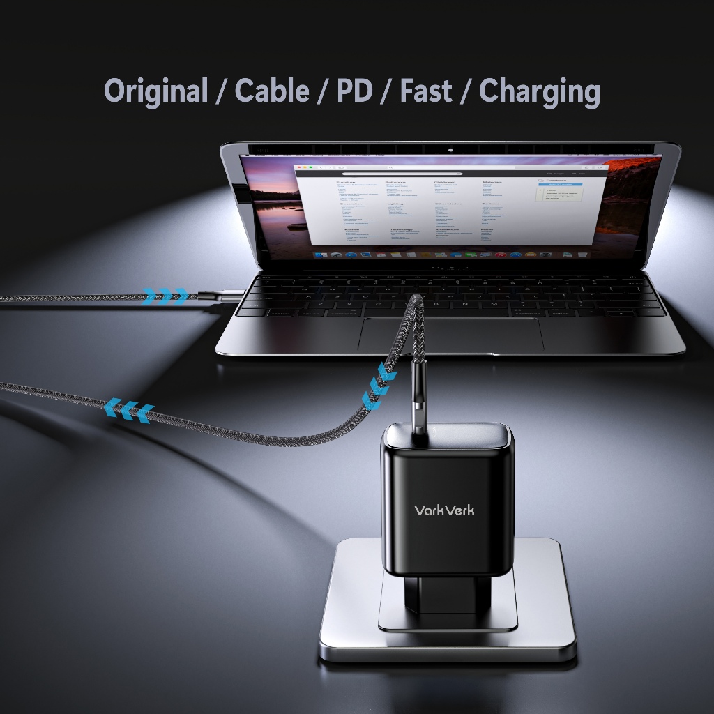 Ay00 VarkVerk Type C ke Type C Kabel Data Pengisian Cepat Nilon Jalinan Paduan Aluminium Fast Data