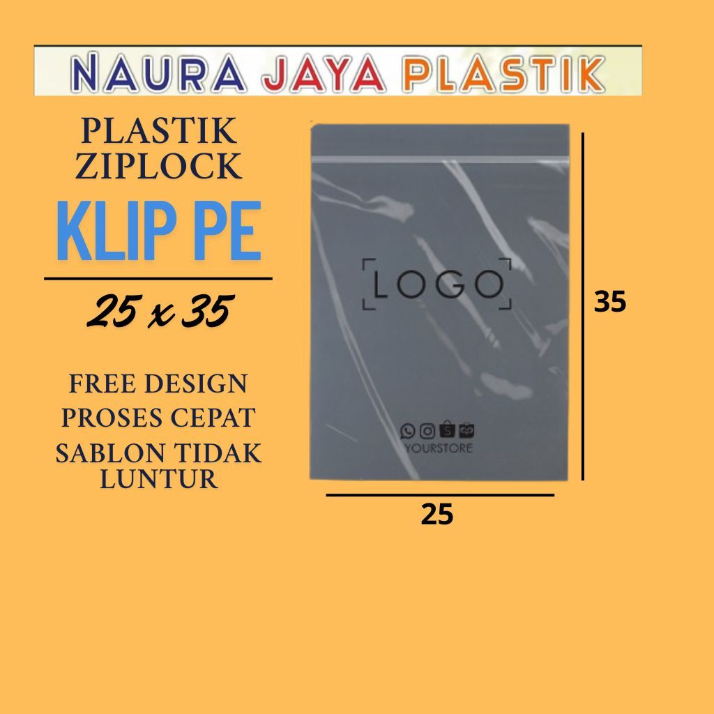 PLASTIK KLIP/ZIPLOCK CUSTOM LOGO BERGARANSI HARGA HEMAT