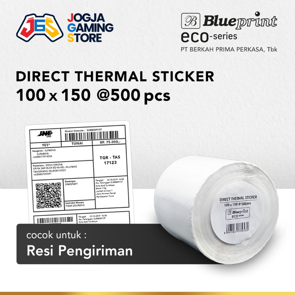 

KODE F57I Direct Thermal Sticker Resi Online Roll BLUEPRINT ECO A6 1x15 mm