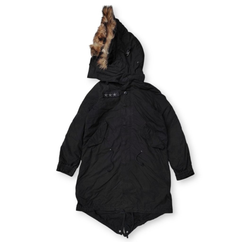 Avirex Sunfaded Hoodie Faux Fur Parka Fishtail Jacket
