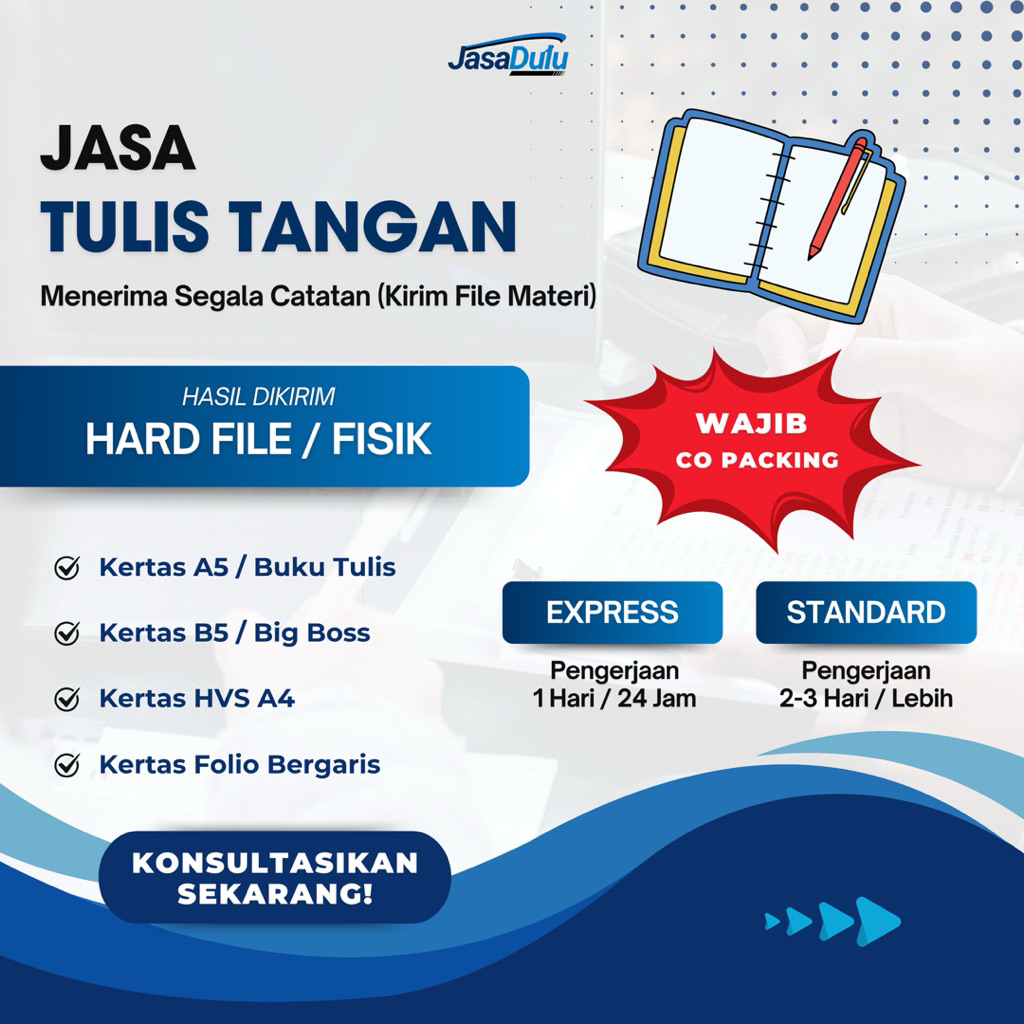 

JASA TULIS TANGAN (HARD FILE / FISIK)