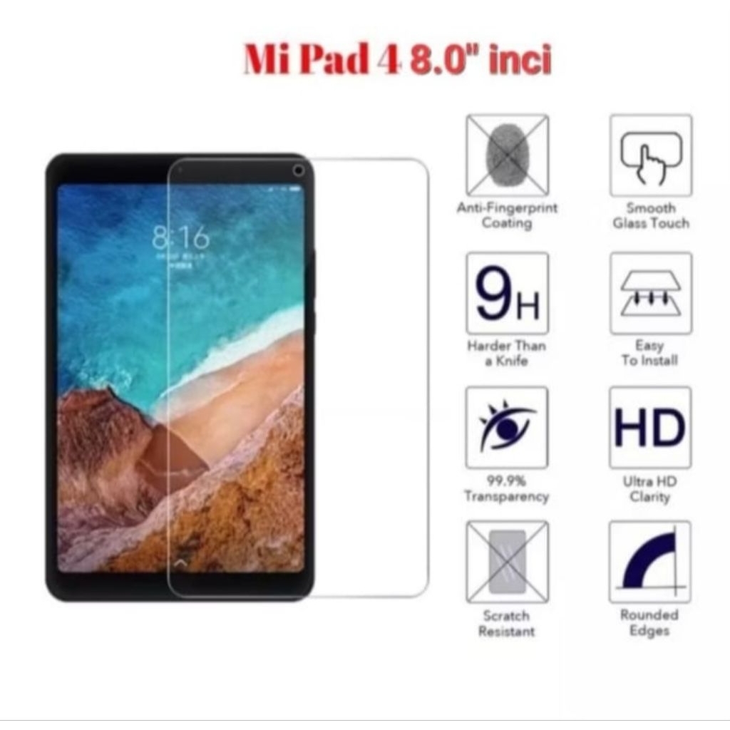 Tempered Glass Pelindug Layar Kaca Xiaomi Mi Pad 4