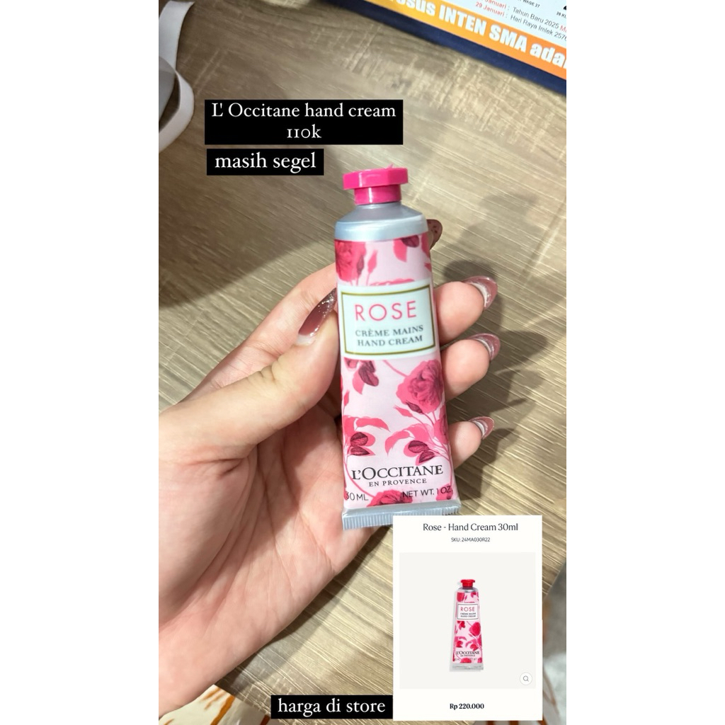 L'Occitane hand cream rose NEW