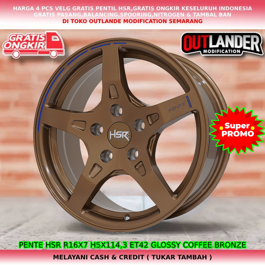 velg racing ring16 lobang 5 untuk mobil Luxio Taruna Oxxy Terios Accord Brv dll hsr pente ring16