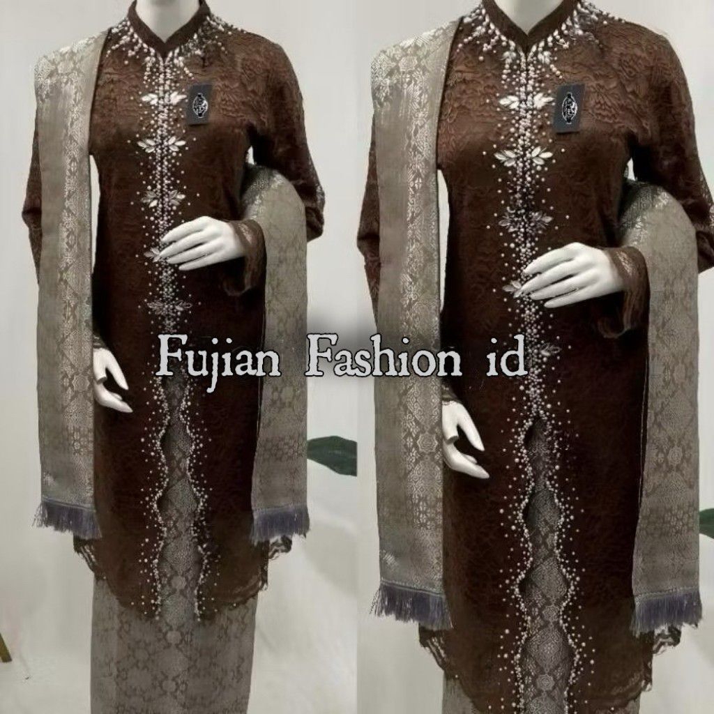 Fujian Id - Set kebaya brukat Payet Yura / kebaya Modern / kebaya ibu besan / kebaya ibu besan 2025 