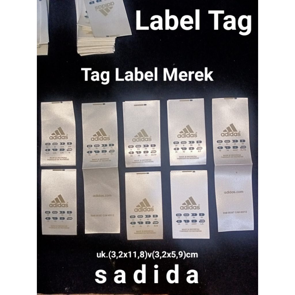 

label merek brand label (main size) tag adidas