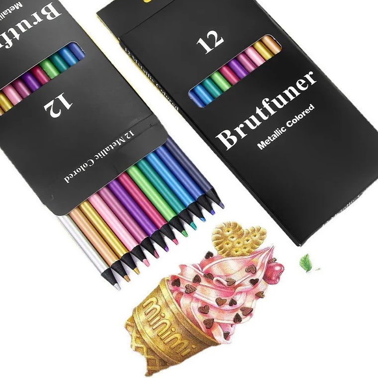 

KODE A6D Brutfuner Original Pensil Warna 12 Colors Metallic 12 Warna Metallik