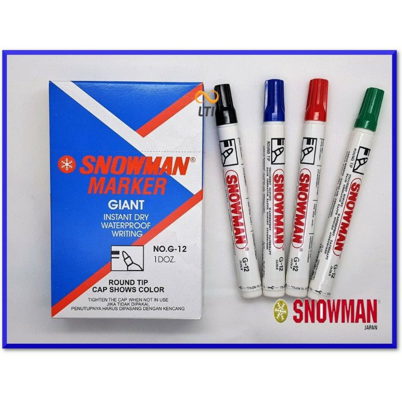 

KODE A22W Spidol permanent G12 snowman harga tertera 6 pcs