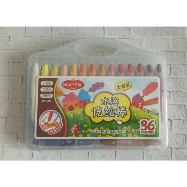 

KODE Q38R Grasp Crayon Oil pastels 36 warna ZW63 MATA BESAR