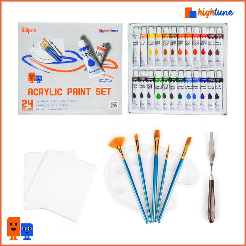 

KODE O95Q Hightune Acrylic Paint Set Cat Akrilik Set 1224 Warna 1ml12ml Lukis Kanvas Acrylic DasarPrimer