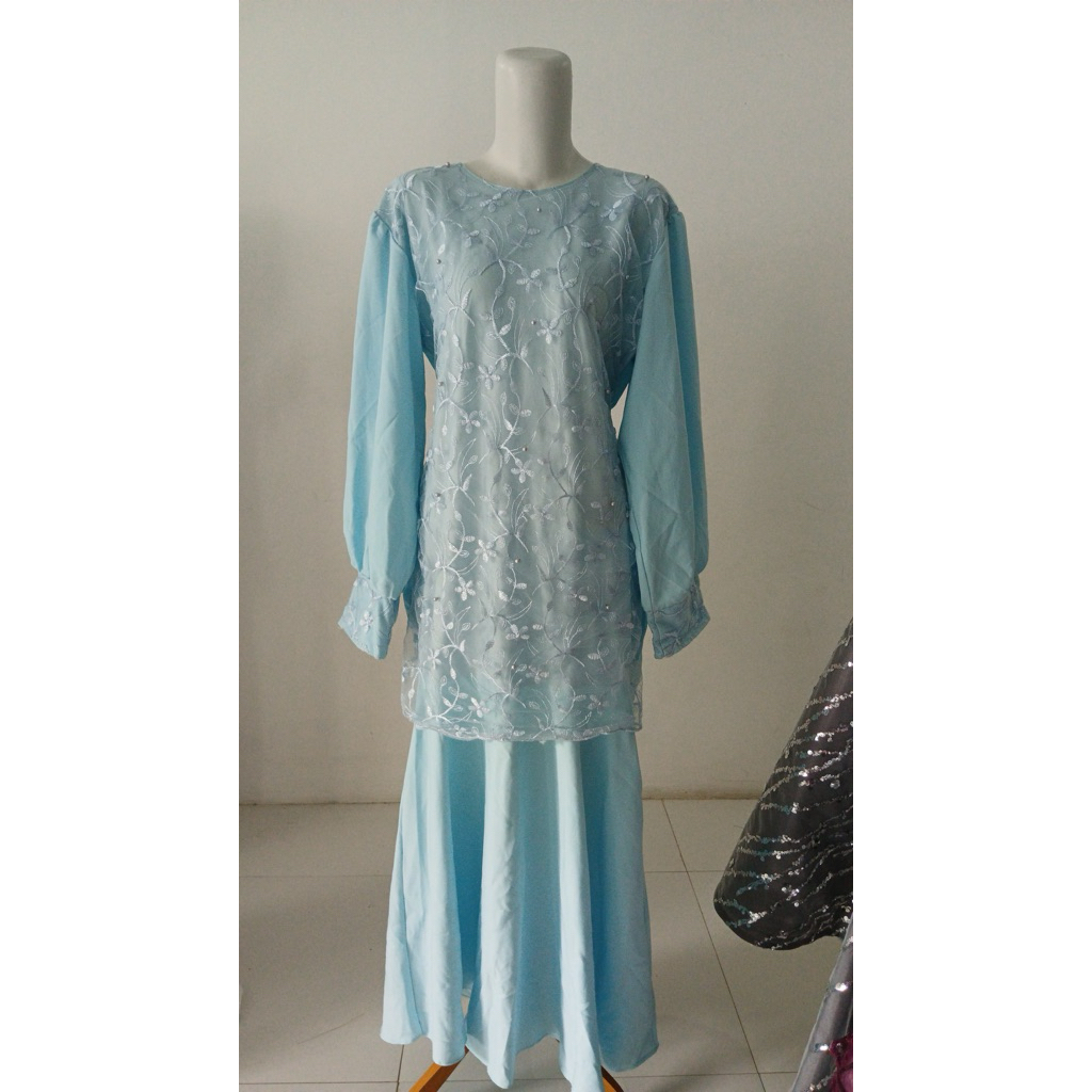 baju gamis bridesmaid isi 4 warna biru