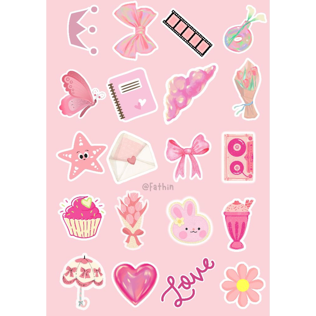 

[Digital] Stiker Aesthetic Ukuran A4, A5 dan A6, kirim via chat (WA/Gmail) - Bisa Print Sendiri