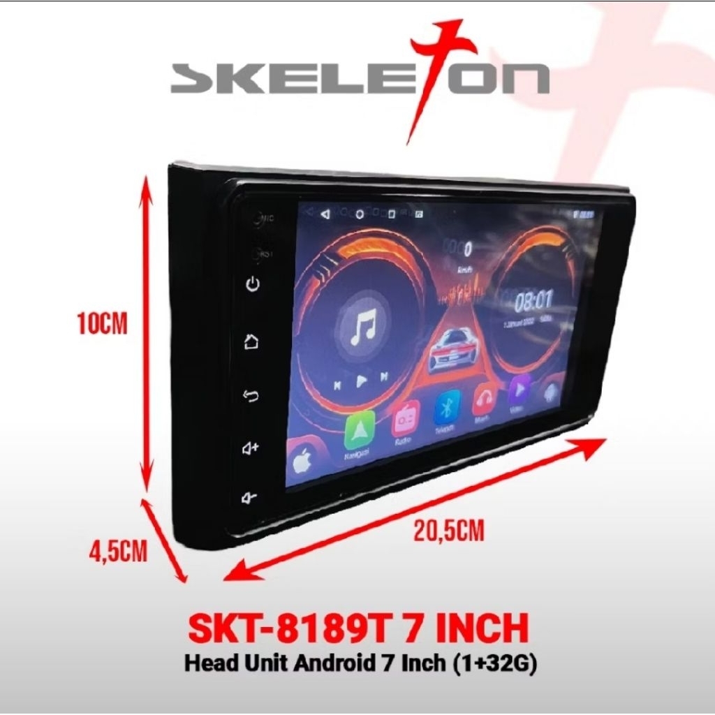 Headunit Android 7 inch Toyota RAM 2GB ROM 32GB DHD -7001T