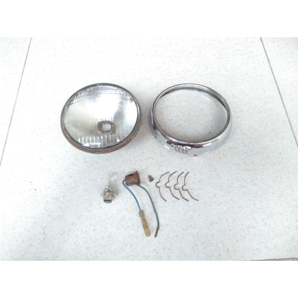 Ring dan Kaca Lampu Depan Headlamp Yamaha DT100 DT 100 YL1 YL3 Twin YG1 RS100 L2G Original