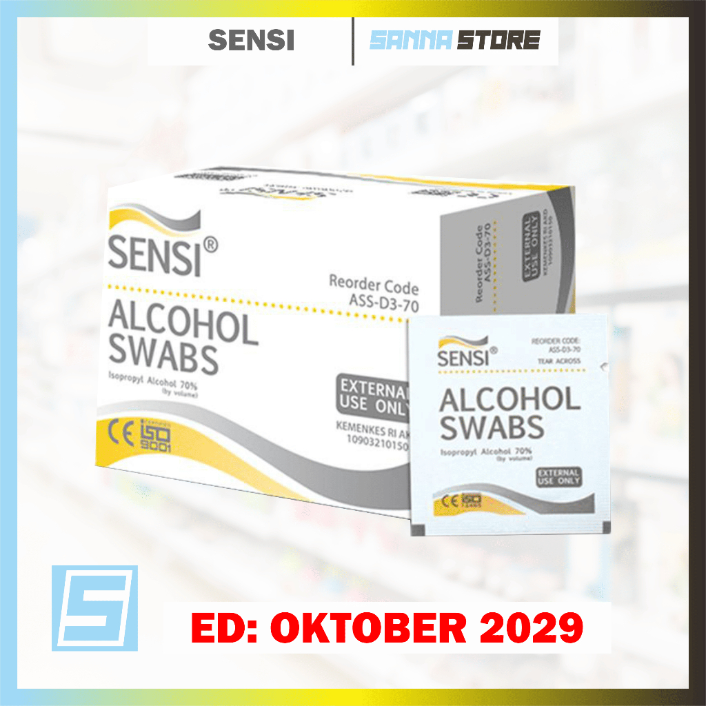 Alkohol Swab Sensi/ Alcohol Swab Sensi isi 100 Pcs