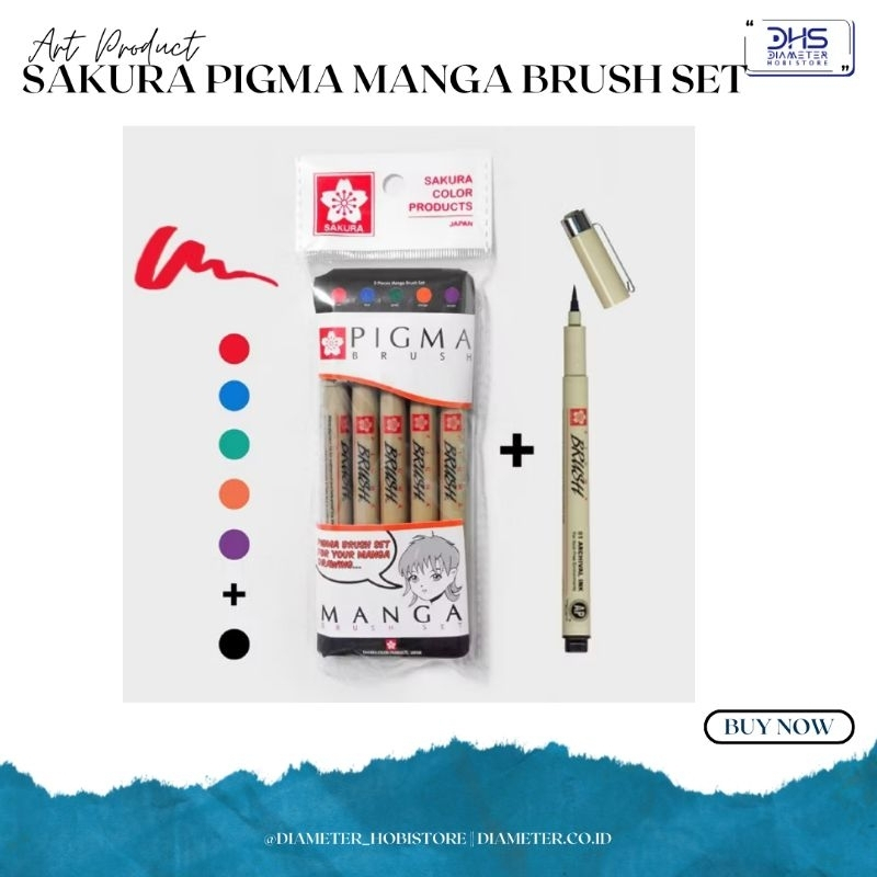 

Sakura pigma manga brush set