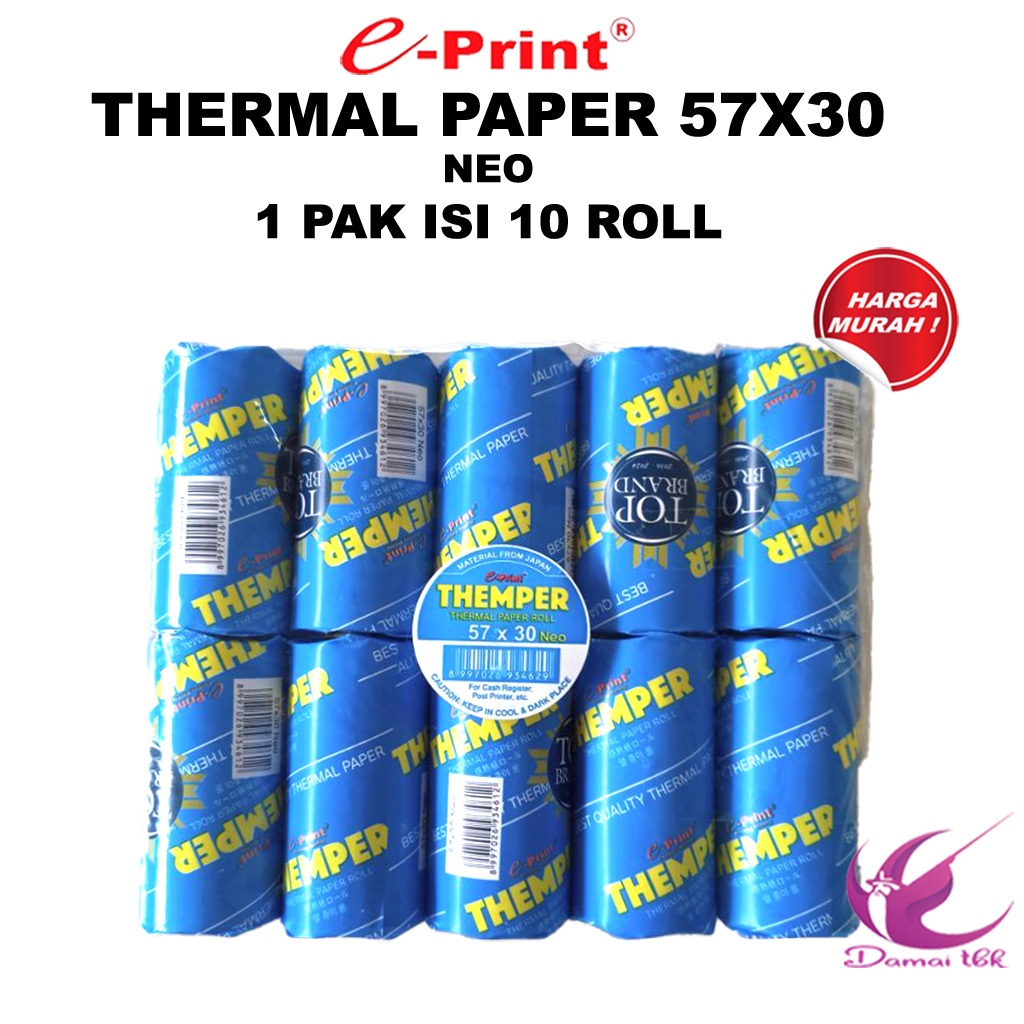 

E-Print Kertas Thermal 57x30 Neo 1 Pak Isi 10 Roll