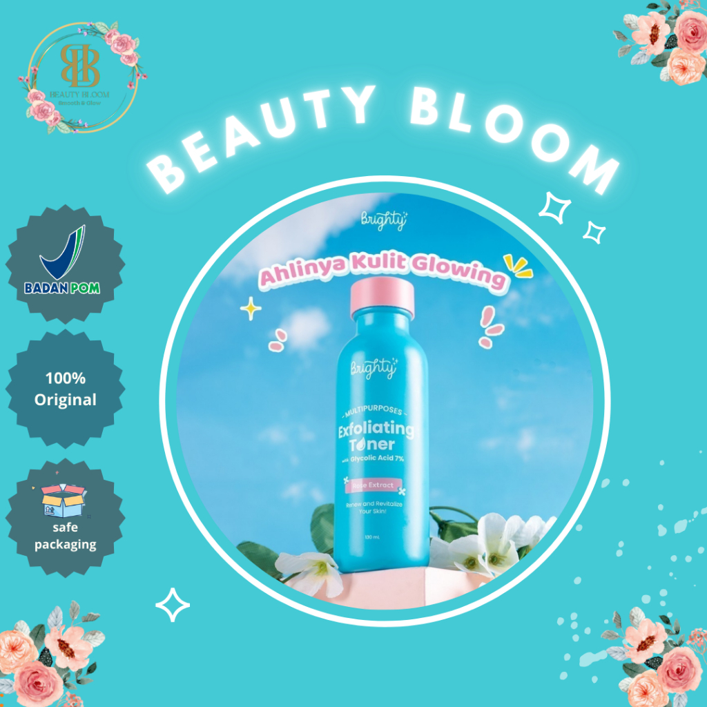 Brighty Multipurpose Exfoliating Toner Pemutih badan pencerah badan pencerah ketiak pemutih leher pe