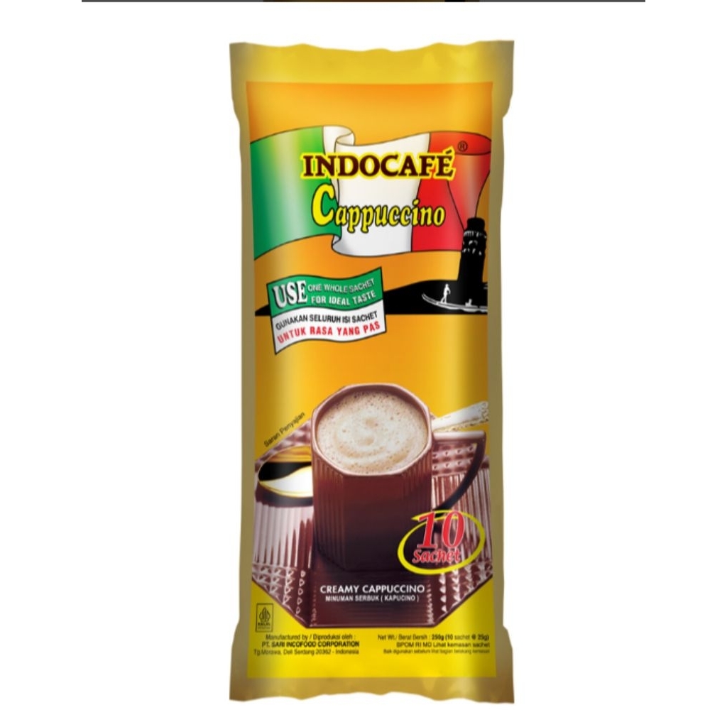 

Indocafe cappucino bag isi 10 sachet @25 gram