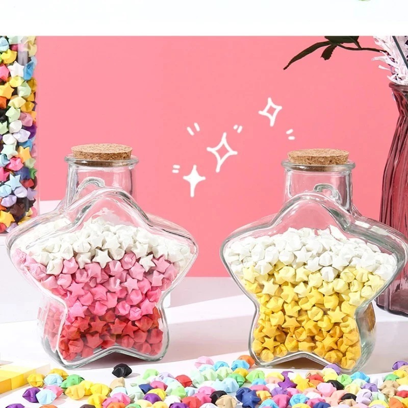 

DIY 540pcs Lucky Star Kertas Craft Crafting Stuff Kertas Strip Quilling Paper Gradient Color Origami Kertas Bintang