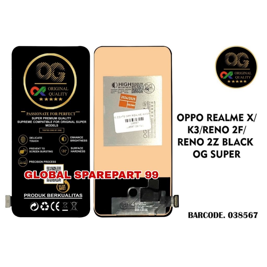 LCD REALME X / OPPO K3 / OPPO RENO 2F / OPPO RENO 2Z (NOT FINGERPRINT) OG SUPER