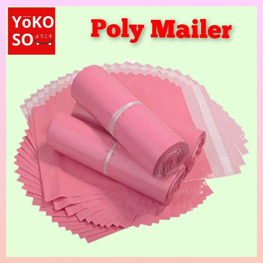 YOKOSO P105 [ PINK ] 10x20cm Polymailer 100 pcs Plastik Packing Olshop Premium Tebal Warna-warni 10 