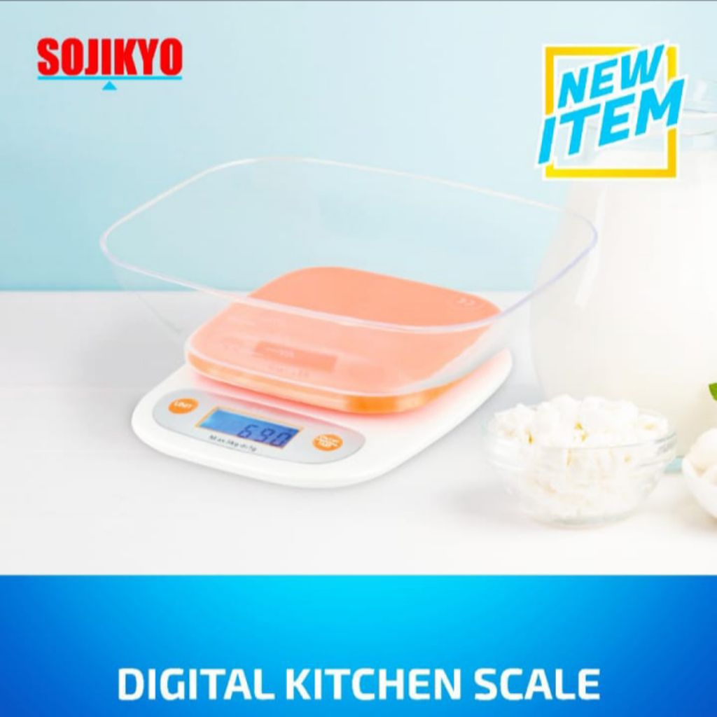 Timbangan Dapur Kue Sojikyo KS-815 Max 5Kg Akurasi 1.0gr Baterai Remote AAA 3V garansi 12bln