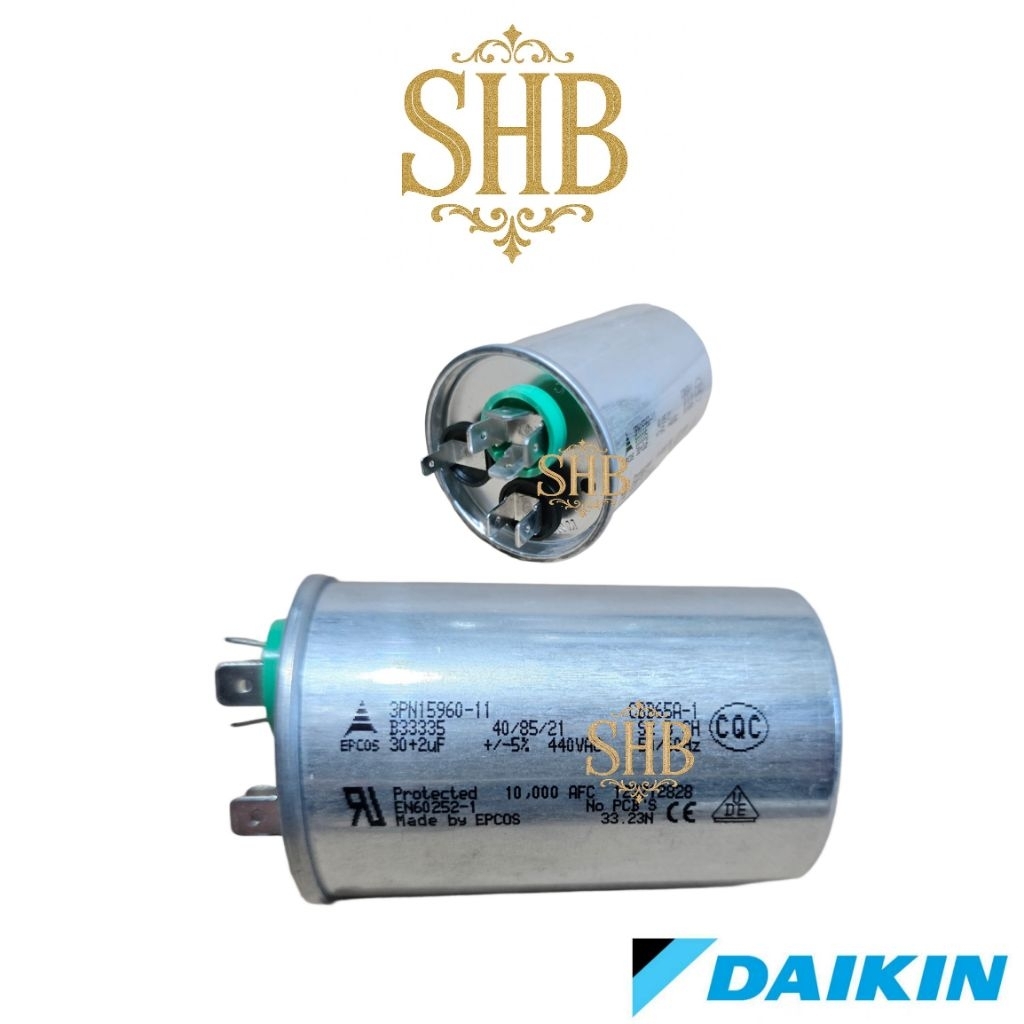 Kapasitor AC original DAIKIN 30+2 uf 440 VAC EPCOS - Capasitor original epcos 30+2uf 440vac - Capasi