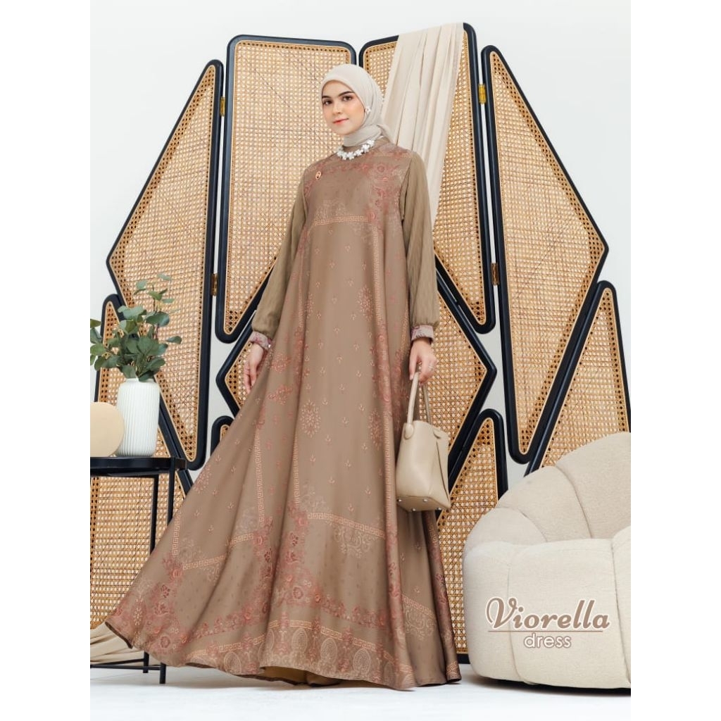 VIORELLA DRESS / GAMIS PESTA WANITA / DRESS MEWAH ORI BY MAREVI (HANYA SIZE STANDAR)