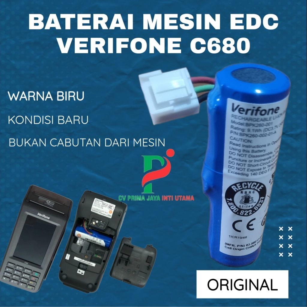 Baterai mesin Verifone C680 original